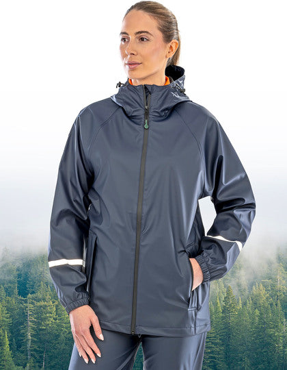 Prism PU wasserdichte Jacke mit reflektierenden Streifen und recyceltem Rückenteil – Bild 3