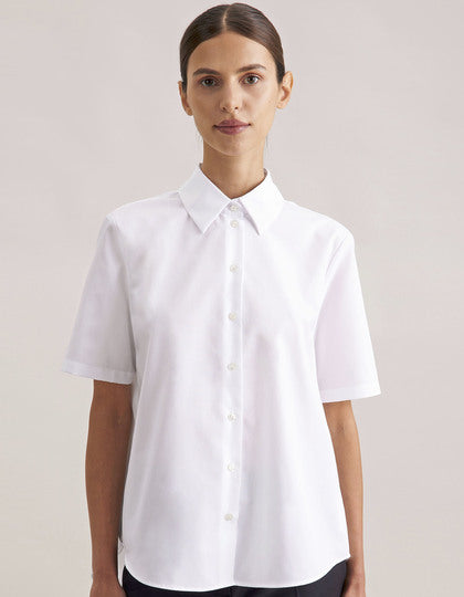 Damen Oversize Popeline Bluse Kurzarm – Bild 2