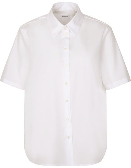 Damen Oversize Popeline Bluse Kurzarm – Bild 3
