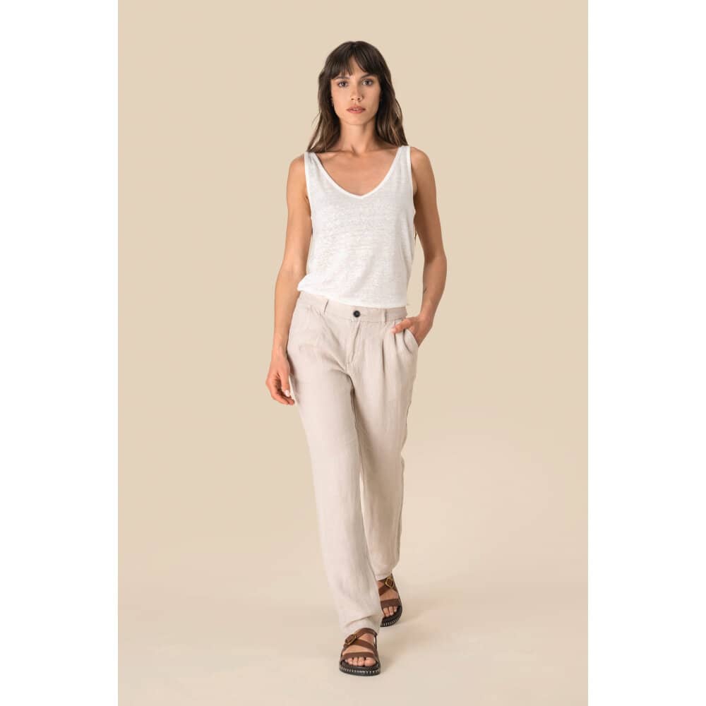 Leinenhose für Damen in Detail 5 - bedruckbar und bestickbar