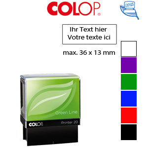 Colop Printer Textstempel mit rechteckigem Abdruck und robustem Kunststoffgehäuse