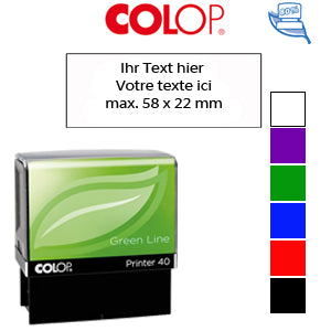 Colop Printer Textstempel mit rechteckigem Abdruck und robustem Kunststoffgehäuse