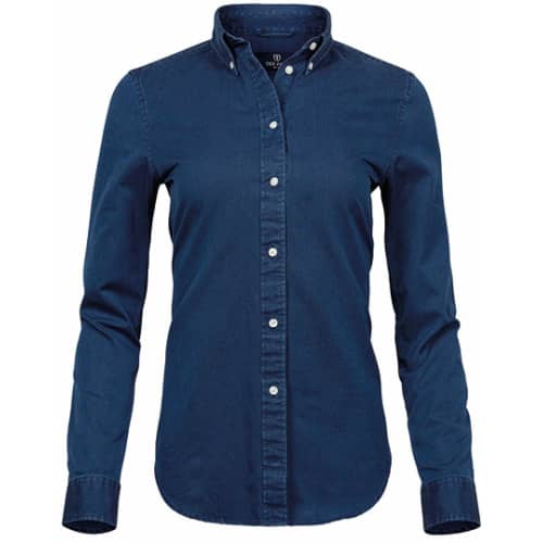 Ladies Casual Twill Shirt in Front - bedruckbar und bestickbar