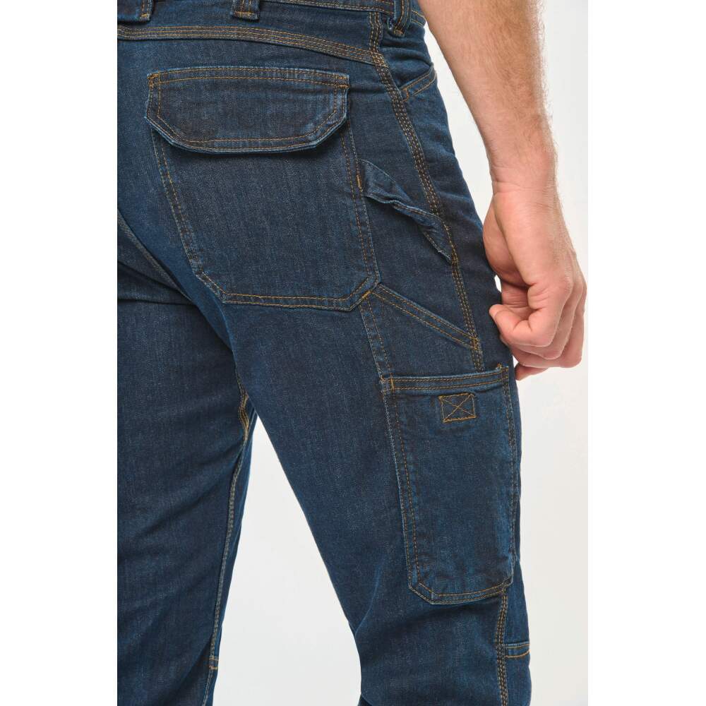 Denim-Herrenhose mit mehreren Taschen in Detail 5 - bedruckbar und bestickbar