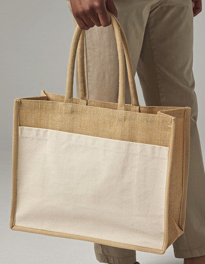 Cotton Pocket Natural Starched Jute Shopper – Bild 3