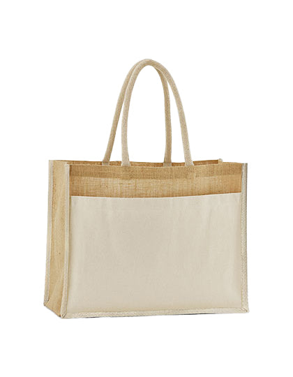 Cotton Pocket Natural Starched Jute Shopper – Bild 2