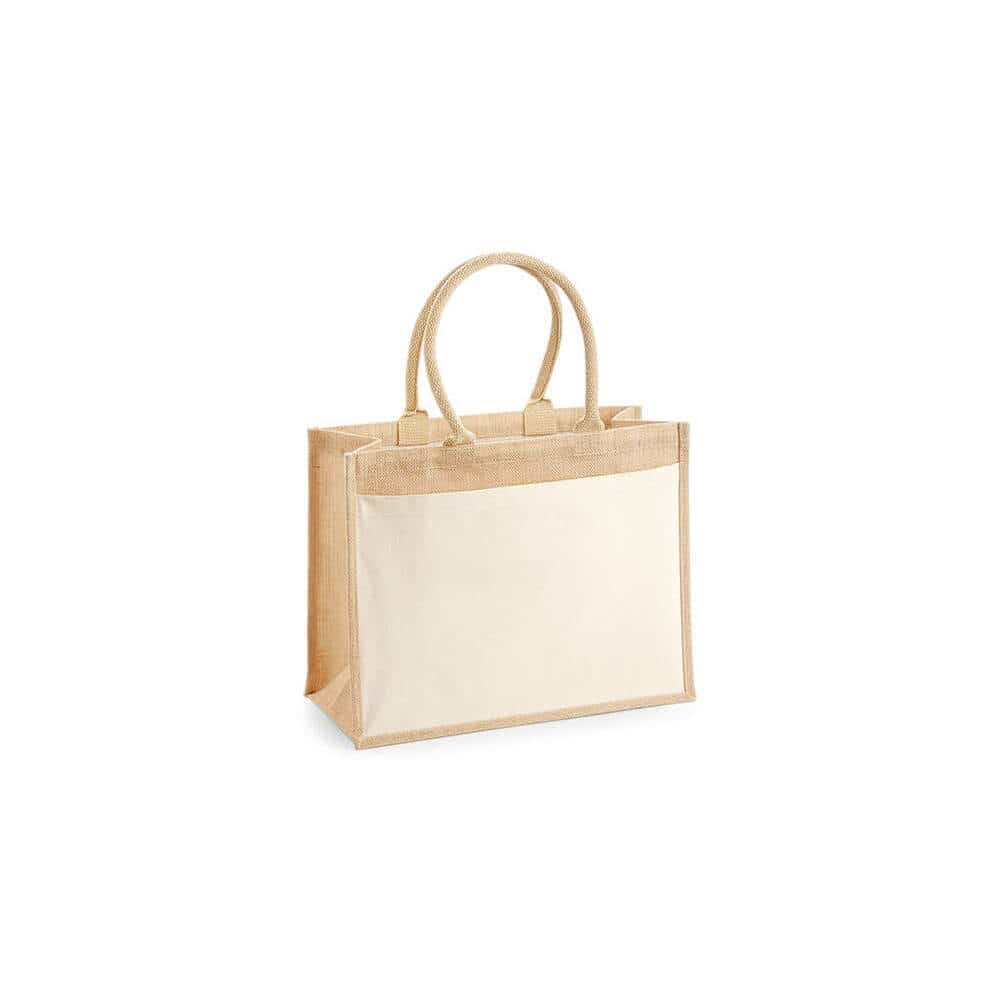 Cotton Pocket Jute Shopper in Rueckseite - bedruckbar und bestickbar