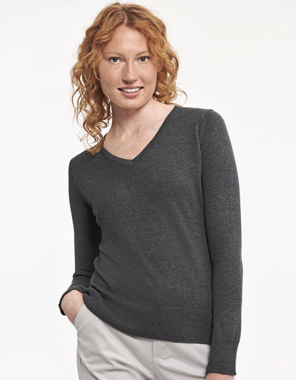 Damen V-Ausschnitt Strickpullover – Bild 4