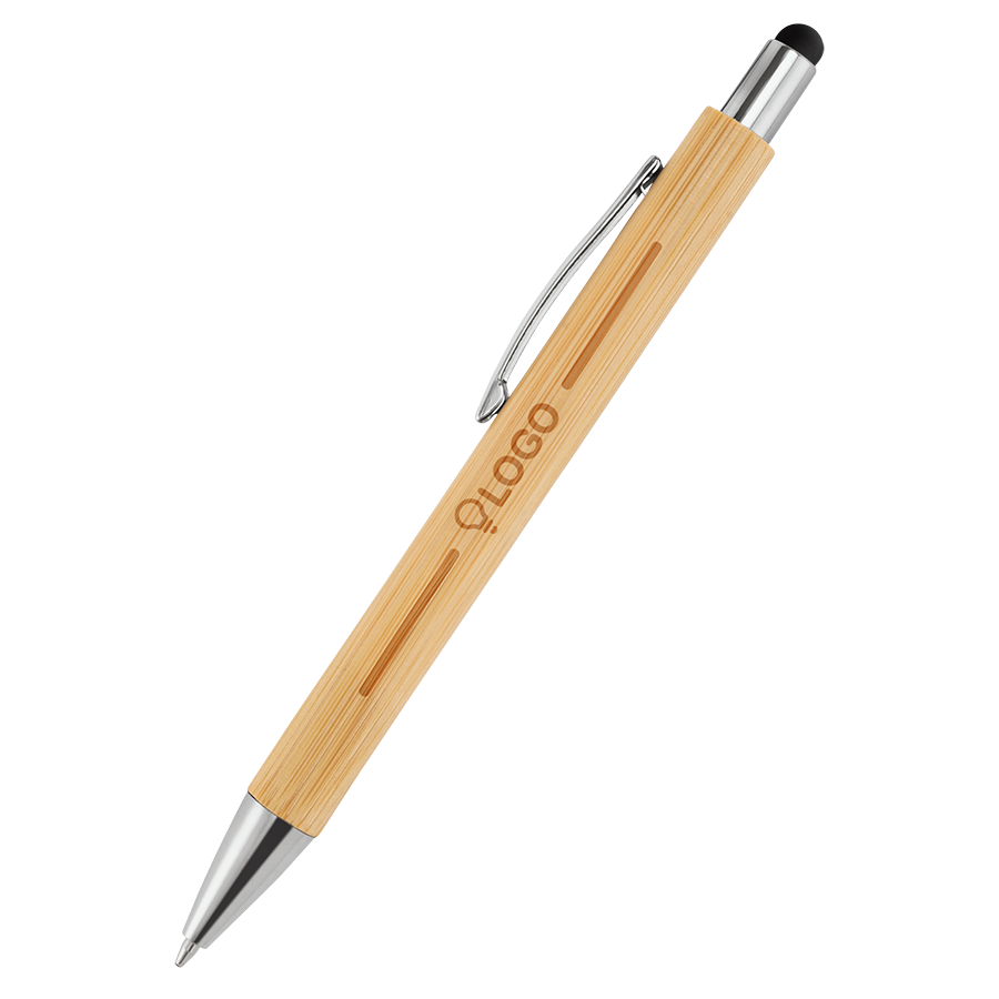 Bambus-Touchpen-Kugelschreiber Elegance mit einseitiger Lasergravur (bedruckbar)