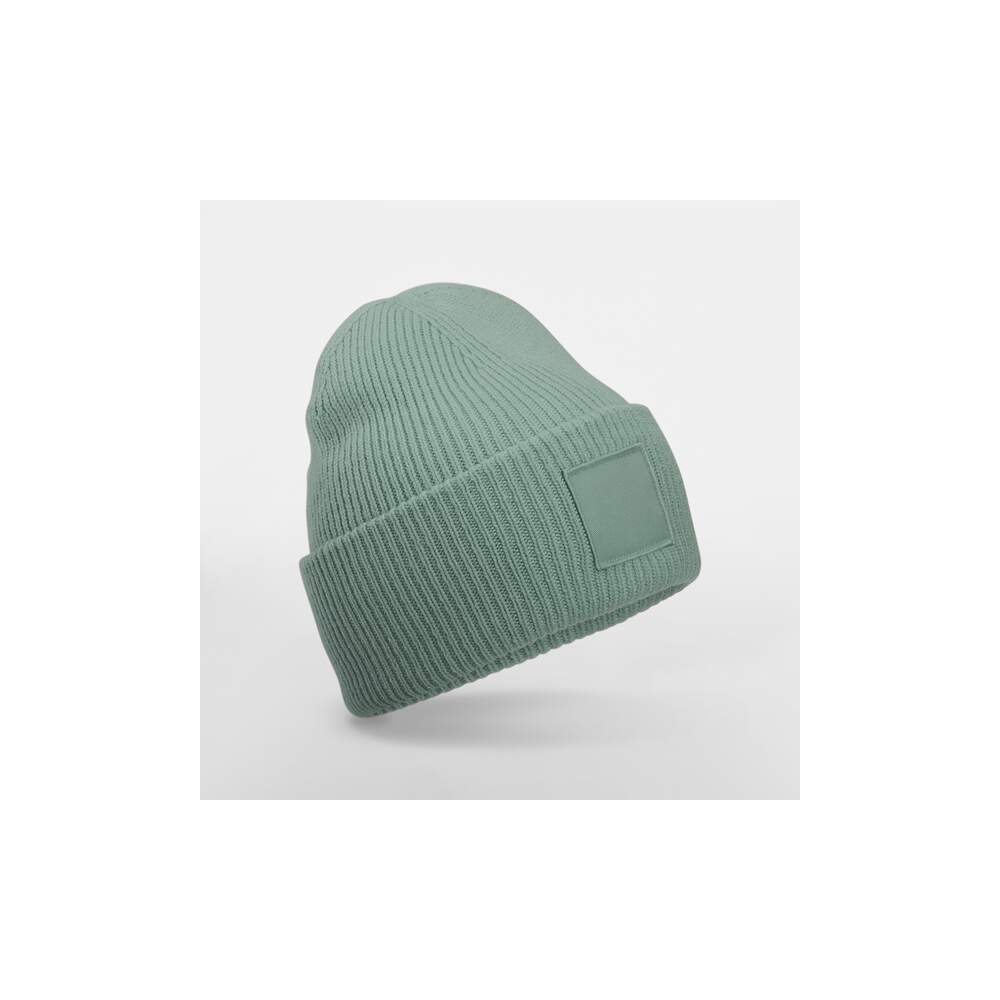 Deep Cuffed Tonal Patch Beanie in Front - bedruckbar und bestickbar
