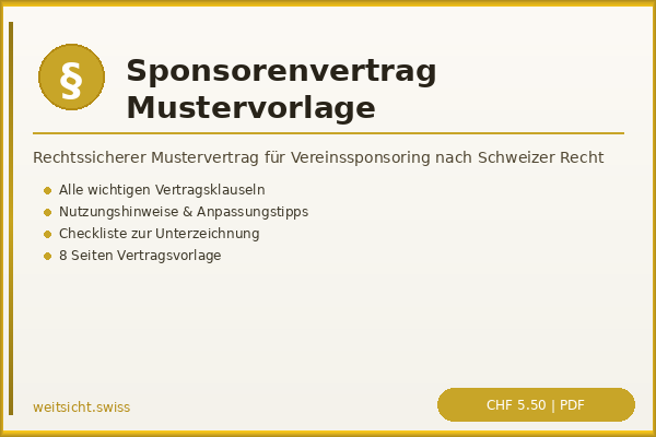 Sponsorenvertrag Mustervorlage