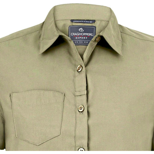 Expert Womens Kiwi Short Sleeved Shirt in Detail 3 - bedruckbar und bestickbar