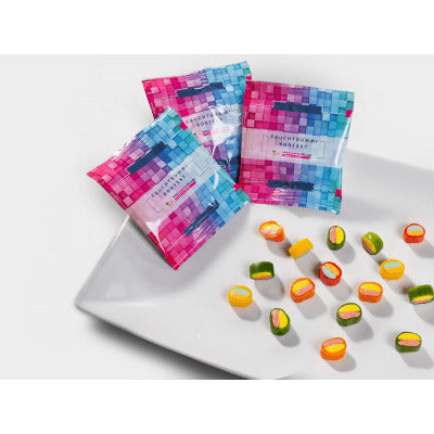 Fruchtgummikonfekt 5 g Tütchen, beidseitig farbig (bedruckbar)