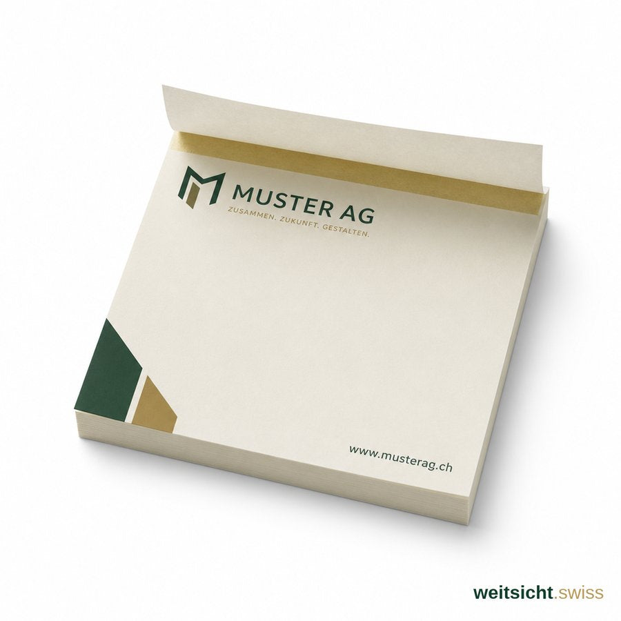 Haftnotizen 75×75mm bedruckt – Hero-Shot