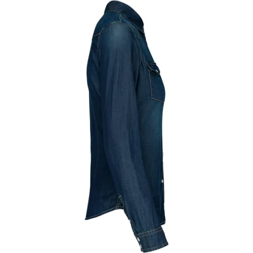 Damen Denim-Hemd langarm in Detail 7 - bedruckbar und bestickbar
