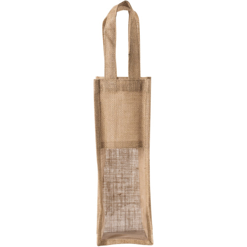 Jute-Flaschenbeutel - Natural in Rueckseite - bedruckbar und bestickbar