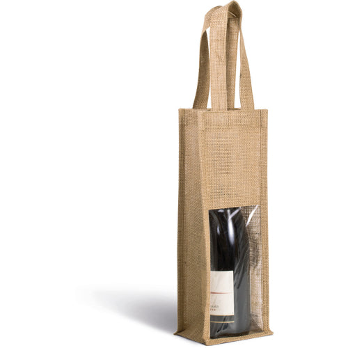 Jute-Flaschenbeutel - Natural in Detail 3 - bedruckbar und bestickbar