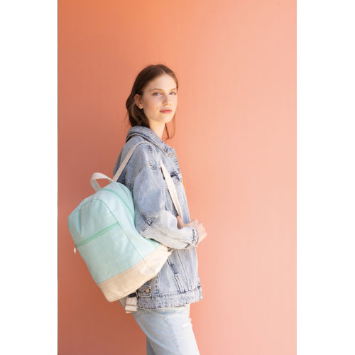 Recycelter Baumwoll-Rucksack in Rueckseite - bedruckbar und bestickbar