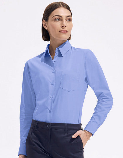Popeline-Bluse Executive Langarm – Bild 4