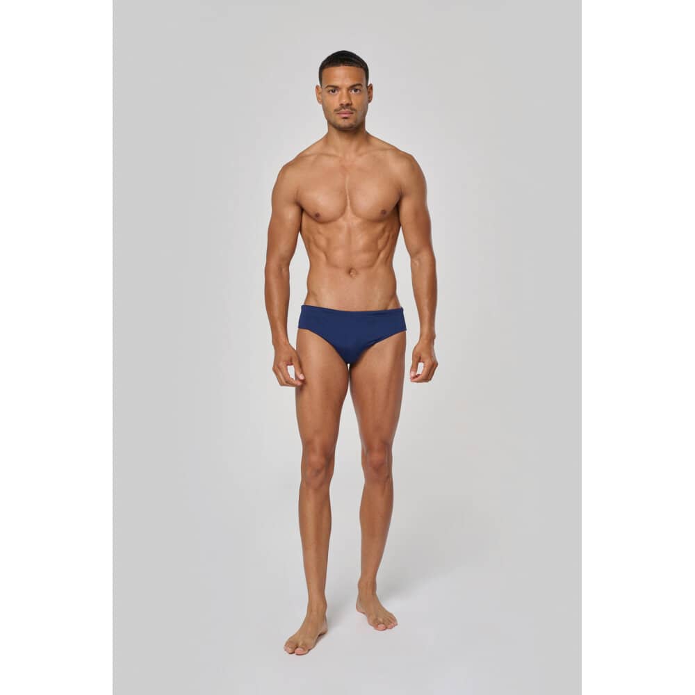 Schmal geschnittene Herren-Badehose in Rueckseite - bedruckbar und bestickbar