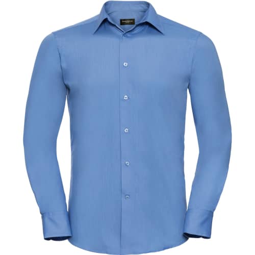 Men`s Long Sleeve Polycotton Tailored Poplin Shirt in Front - bedruckbar und bestickbar