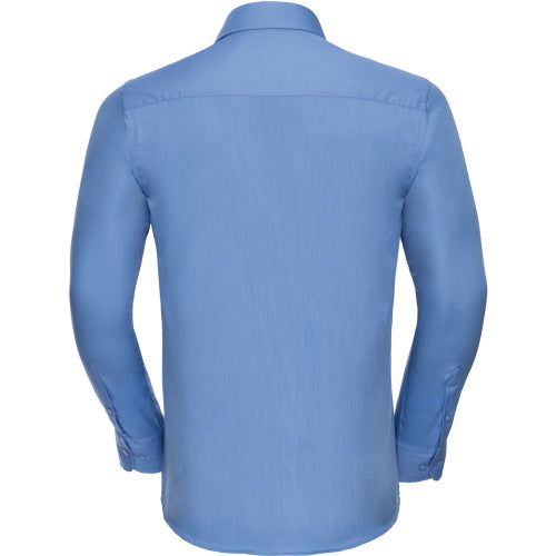 Men`s Long Sleeve Polycotton Tailored Poplin Shirt in Detail 3 - bedruckbar und bestickbar