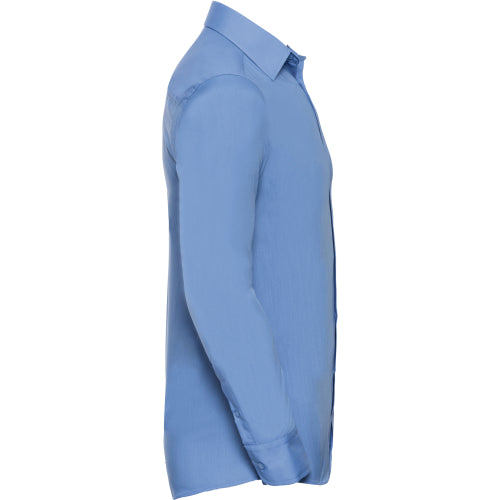 Men`s Long Sleeve Polycotton Tailored Poplin Shirt in Detail 5 - bedruckbar und bestickbar