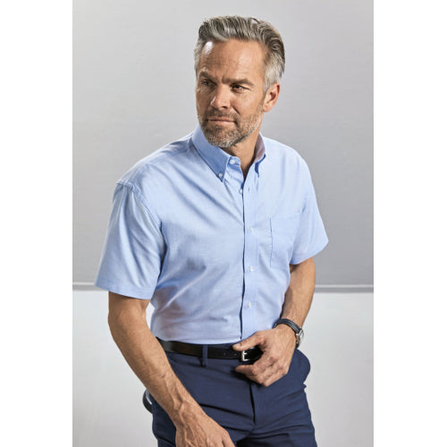 Men`s Short Sleeve Oxford Shirt Easy Care in Rueckseite - bedruckbar und bestickbar
