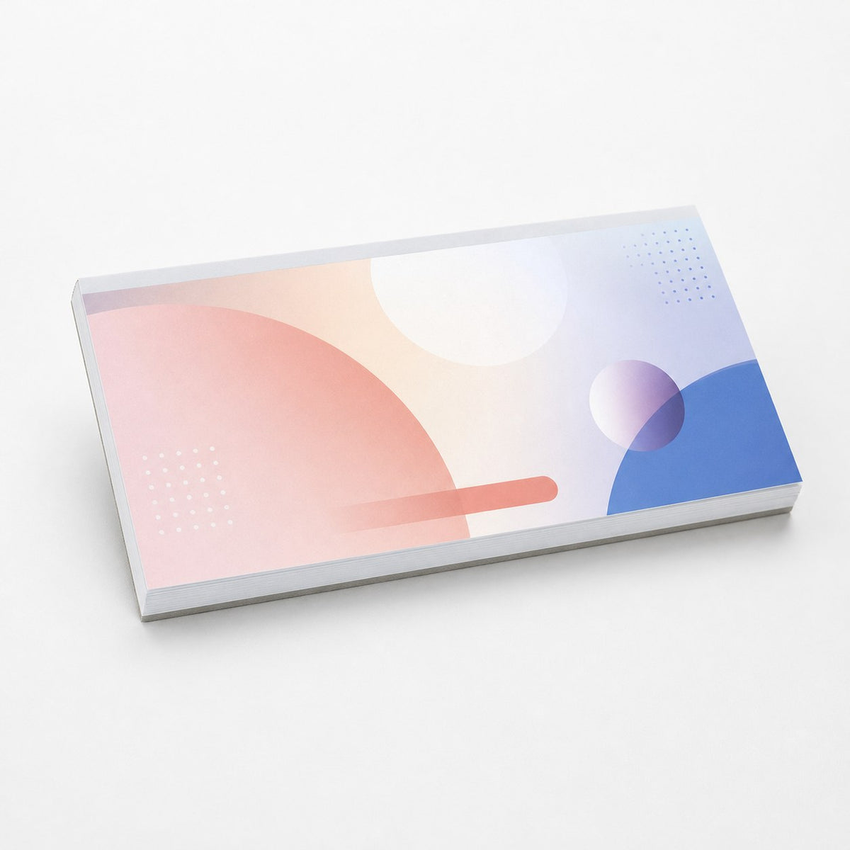 Block mit Leimbindung, DIN lang quer, 100 Blatt, 5/0 farbig einseitig bedruckt (CMYK 4-farbig + 1 Sonderfarbe HKS oder Pantone)