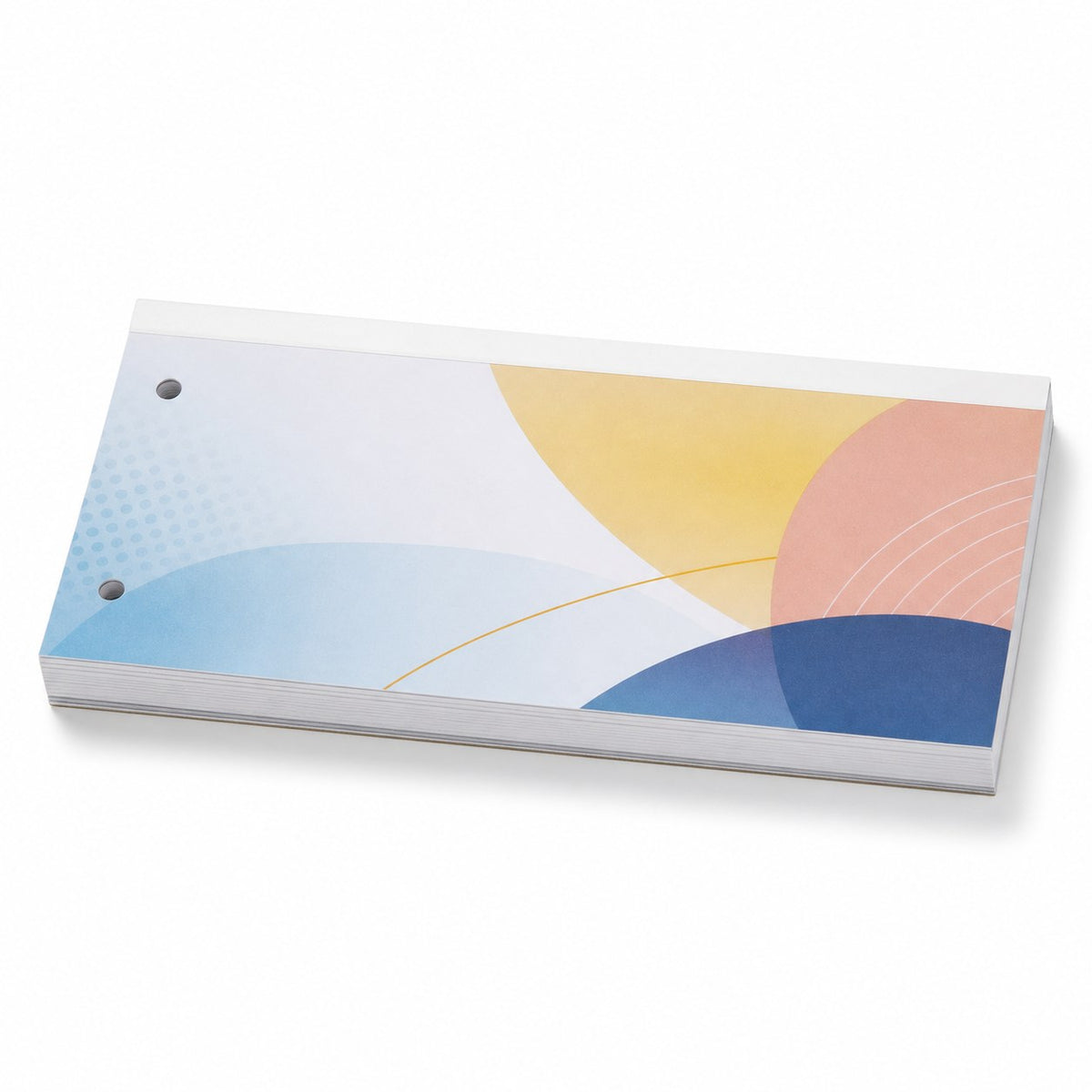Block mit Leimbindung, DIN lang quer, 200 Blatt, 5/0 farbig einseitig bedruckt (CMYK 4-farbig + 1 Sonderfarbe HKS oder Pantone)