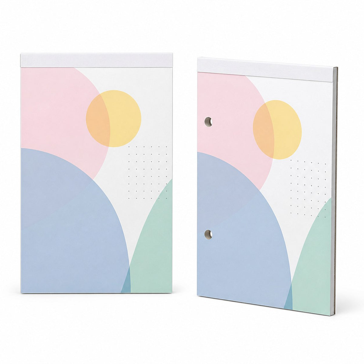 Block mit Leimbindung, DIN A6, 10 Blatt, 5/0 farbig einseitig bedruckt (CMYK 4-farbig + 1 Sonderfarbe HKS oder Pantone)