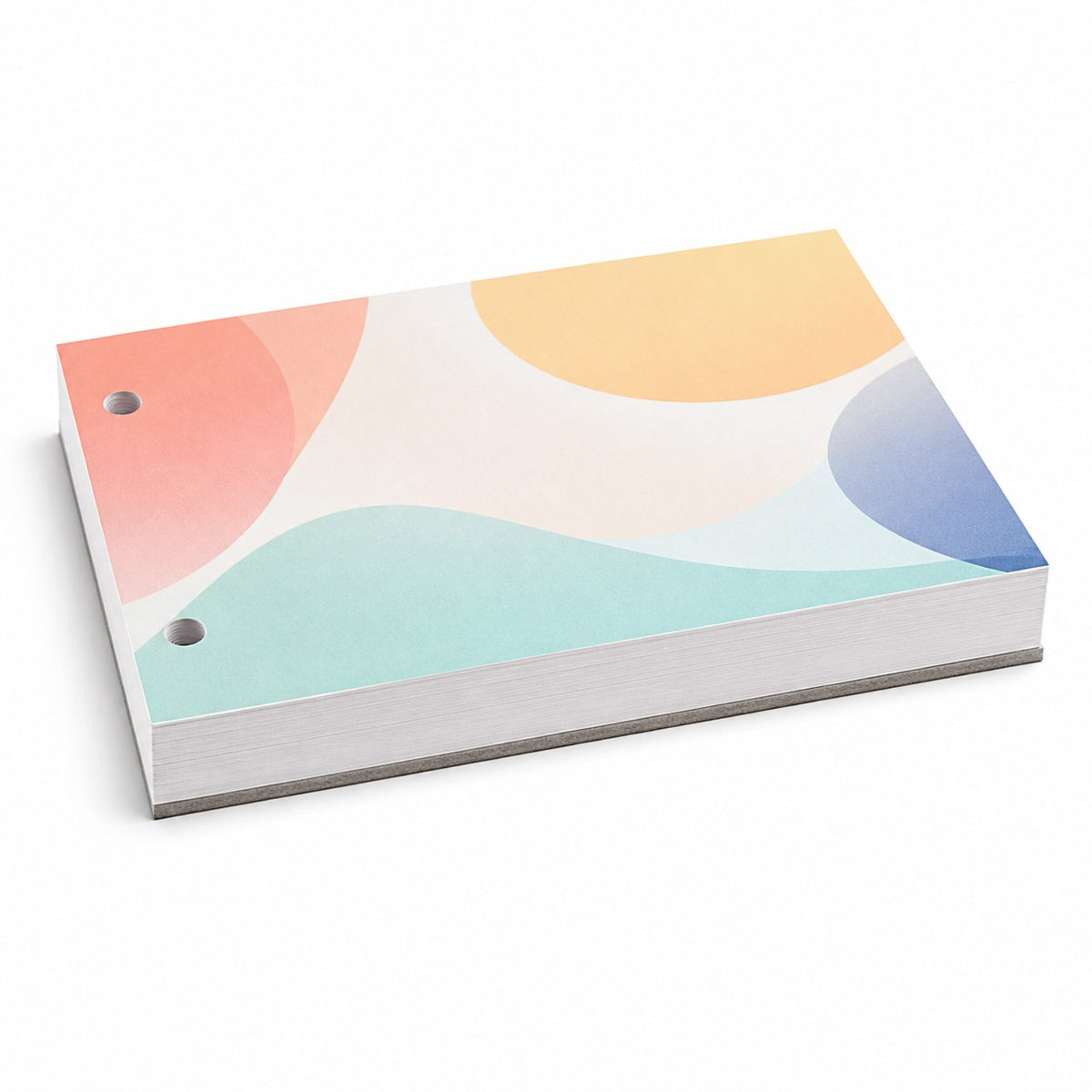 Block mit Leimbindung, DIN A6 quer, 200 Blatt, 5/0 farbig einseitig bedruckt (CMYK 4-farbig + 1 Sonderfarbe HKS oder Pantone)