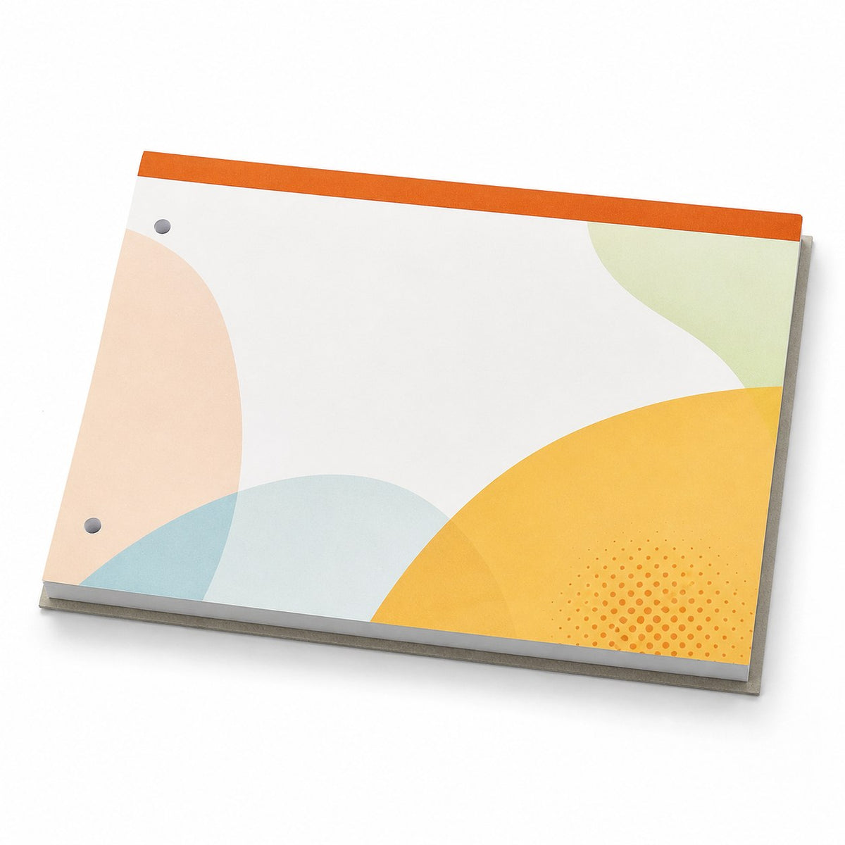 Block mit Leimbindung, DIN A5 quer, 50 Blatt, 5/0 farbig einseitig bedruckt (CMYK 4-farbig + 1 Sonderfarbe HKS oder Pantone)