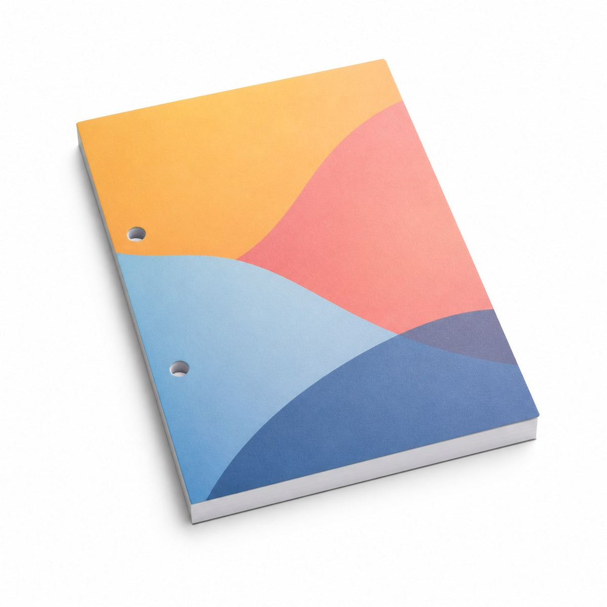 Block mit Leimbindung und Deckblatt, DIN A6, 100 Blatt, 5/0 farbig einseitig bedruckt (CMYK 4-farbig + 1 Sonderfarbe HKS oder Pantone)