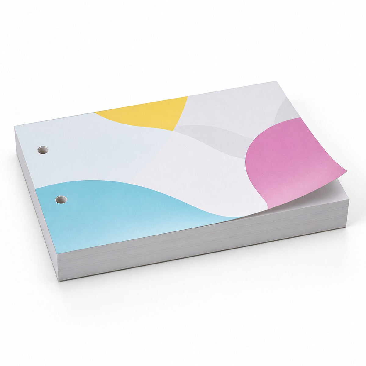 Block mit Leimbindung und Deckblatt, DIN A6 quer, 200 Blatt, 4/0 farbig einseitig bedruckt