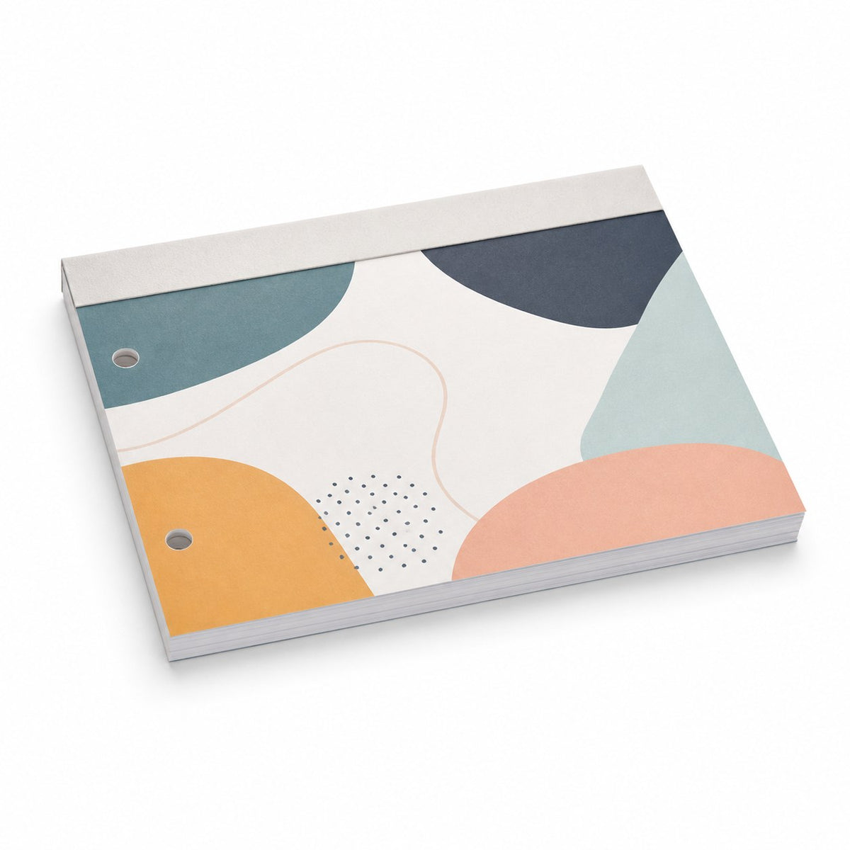 Block mit Leimbindung und Deckblatt, DIN A6 quer, 10 Blatt, 5/0 farbig einseitig bedruckt (CMYK 4-farbig + 1 Sonderfarbe HKS oder Pantone)