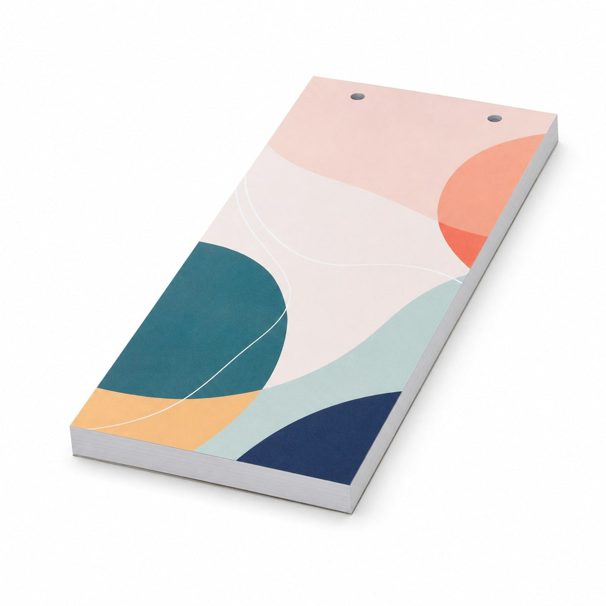 Block mit Leimbindung und Deckblatt, DIN lang, 100 Blatt, 5/0 farbig einseitig bedruckt (CMYK 4-farbig + 1 Sonderfarbe HKS oder Pantone)