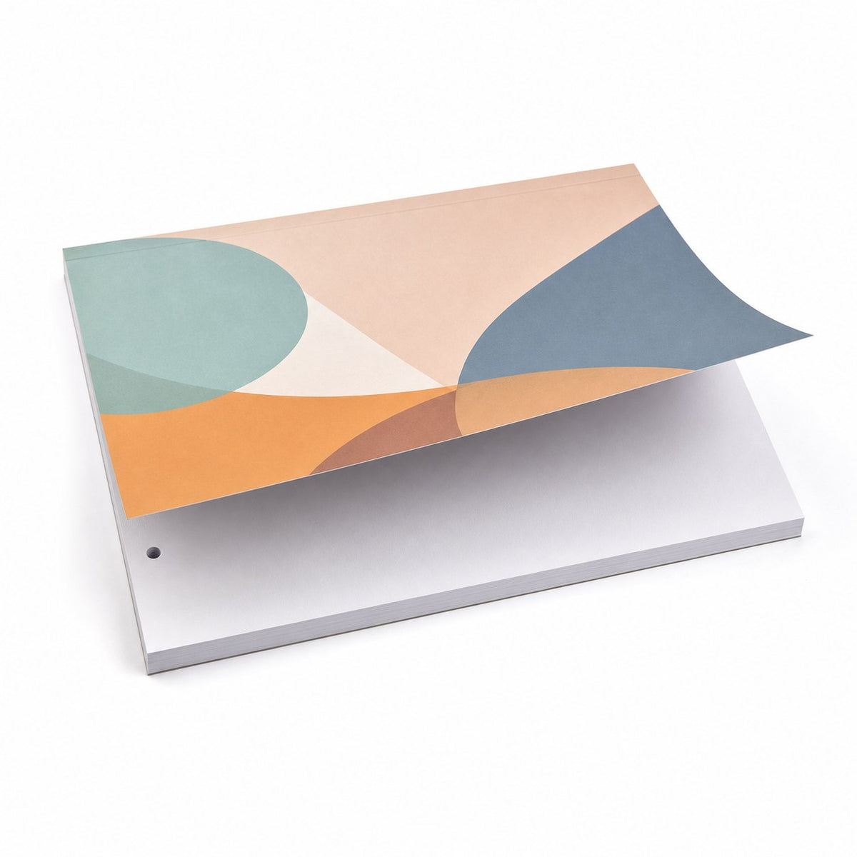 Block mit Leimbindung und Deckblatt, DIN A4 quer, 25 Blatt, 5/0 farbig einseitig bedruckt (CMYK 4-farbig + 1 Sonderfarbe HKS oder Pantone)