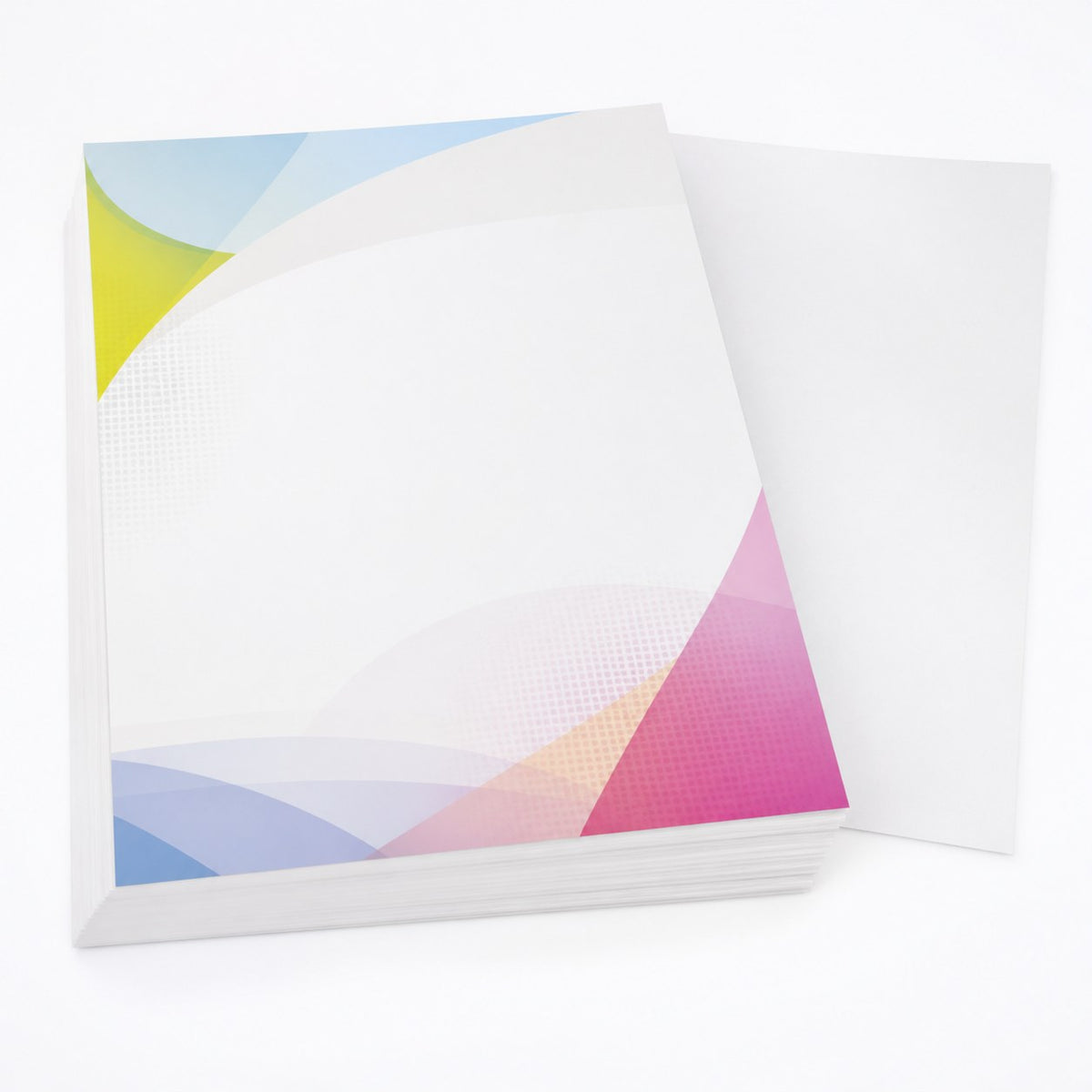 Briefpapier DIN A4, 5/0 farbig, (Vorderseite: CMYK 4-farbig + 1 Pantone-Sonderfarbe / Rückseite: unbedruckt)