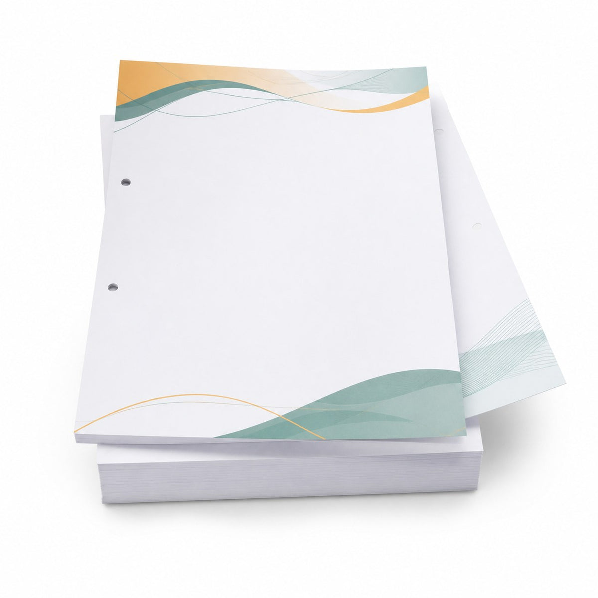 Briefpapier DIN A5, 2/1 farbig (Vorderseite: 2 Sonderfarben HKS / Rückseite: 1 Sonderfarbe HKS)