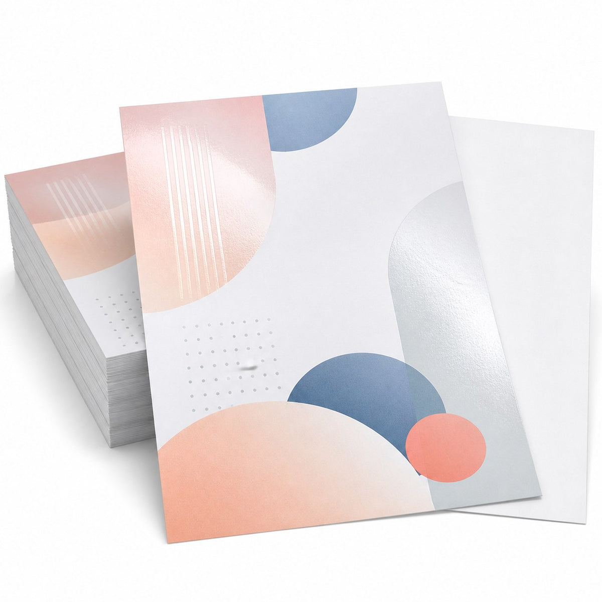 Briefpapier DIN A4 4/0 farbig mit einseitigem partiellem UV-Lack, (Vorderseite: farbig + UV-Lack als Sonderfarbe / Rückseite: unbedruckt)