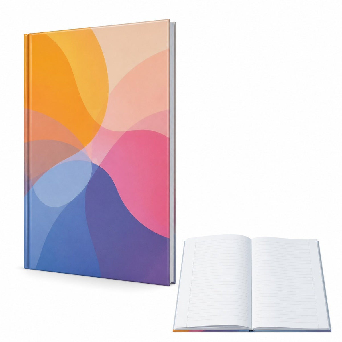 Notizbuch DIN A4 hoch, Umschlag: Hardcover 4/0-farbig, Inhalt: linierte Inhaltsseiten inkl. Abrissperforation (1 cm vom Bund) – Bild 1