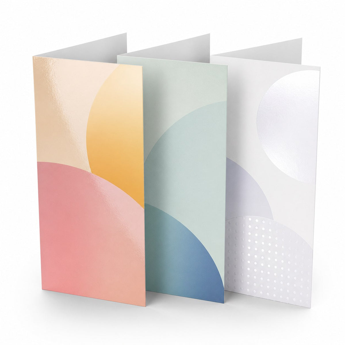 Postkarte, gefalzt auf DIN lang (10,5 x 21,0 cm), 4-seitig, mit allen Veredelungskombinationen