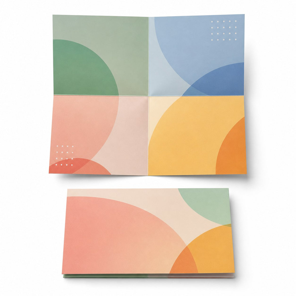 Faltblatt, gefalzt auf MAXI-Format (23,5 cm x 12,5 cm), horizontaler Mittelfalz, 4-seitig