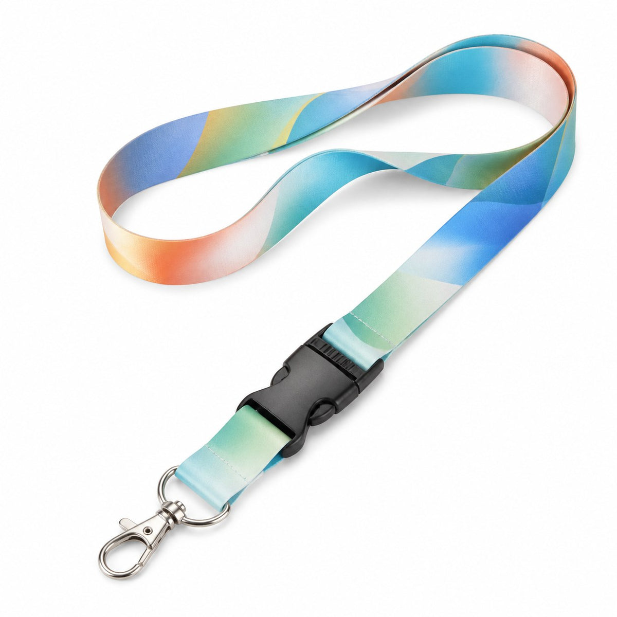 Lanyard mit Schnappverschluss, 15 mm, beidseitig bedruckt