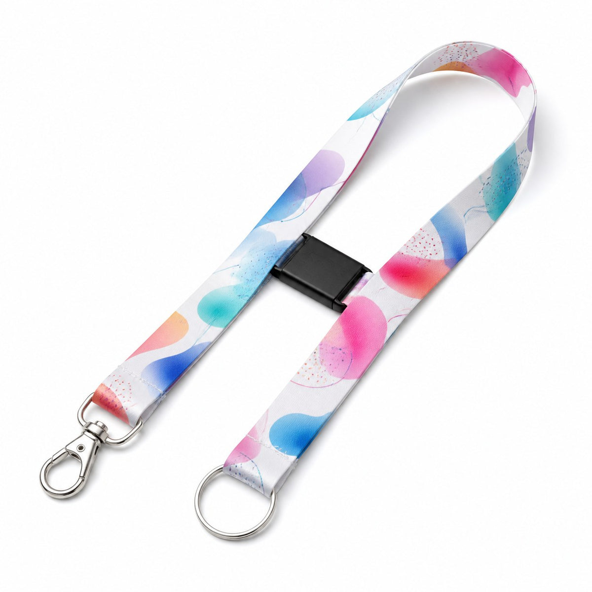Duo-Lanyards mit Sicherheitsverschluss, 25 mm Schlüsselbandbreite, einseitig bedruckt