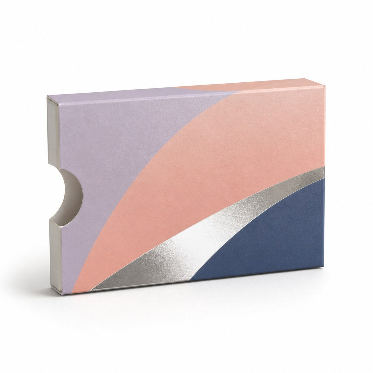 Kartenhülle Schuber 9,0 x 6,0 cm mit Heissfolienprägung Silber, 4/0-farbig bedruckt – Bild 1