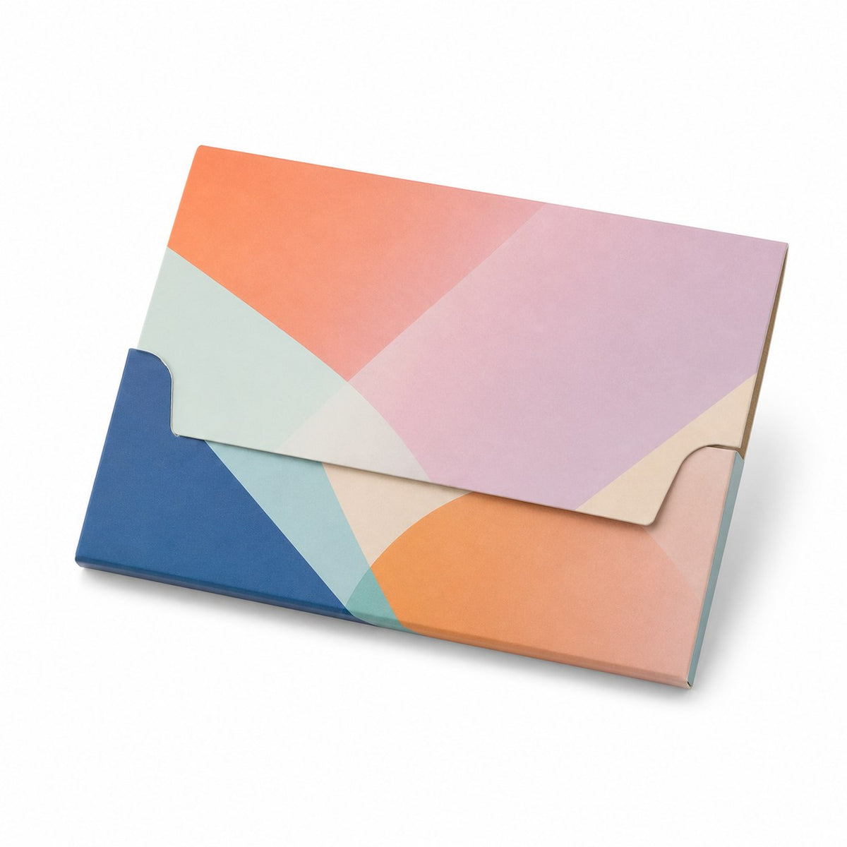 Kartenhülle 6,5 x 9,5 cm, 2-teilig mit 2 Laschen, 4/0 farbig, matt kaschiert – Bild 1