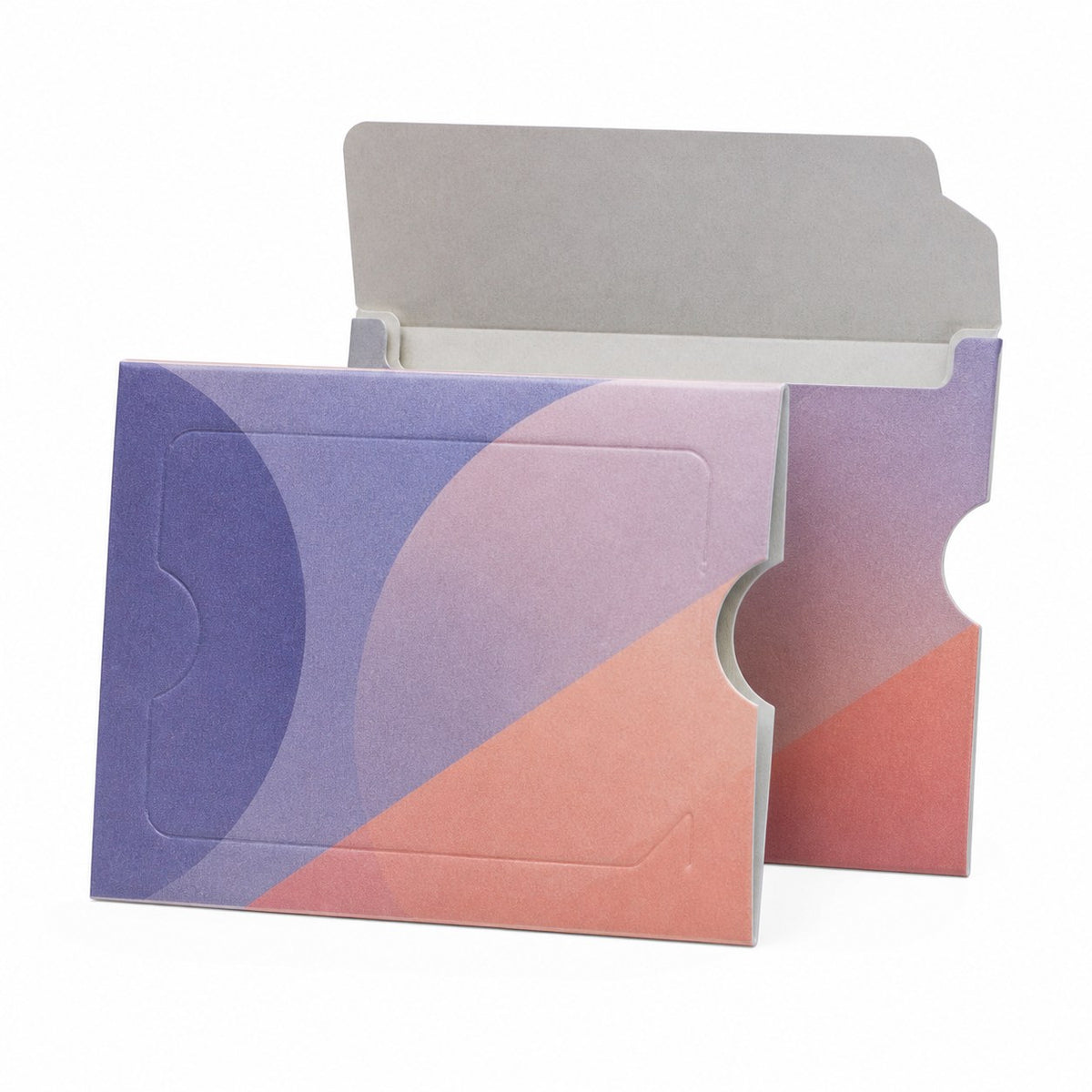 Kartenhülle 6,5 x 9,5 cm, 2-teilig mit 2 Laschen, mit Blindprägung