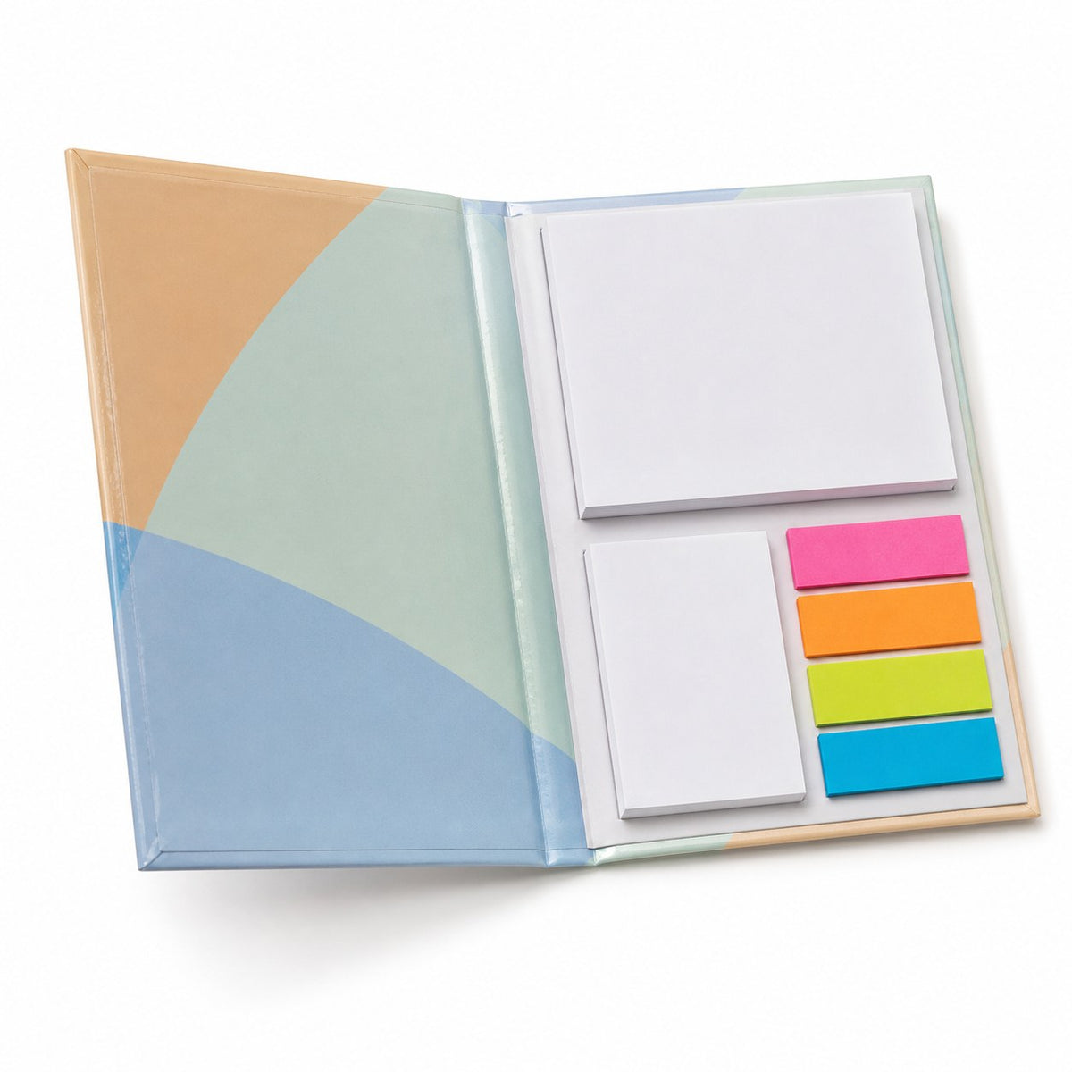 Haftnotizen-Set 100 Blatt mit Papiermarkern und bedrucktem Hardcover-Bucheinband